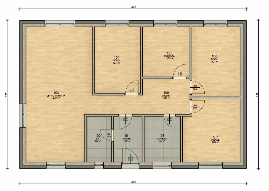 Plán domu BUNGALOV 111