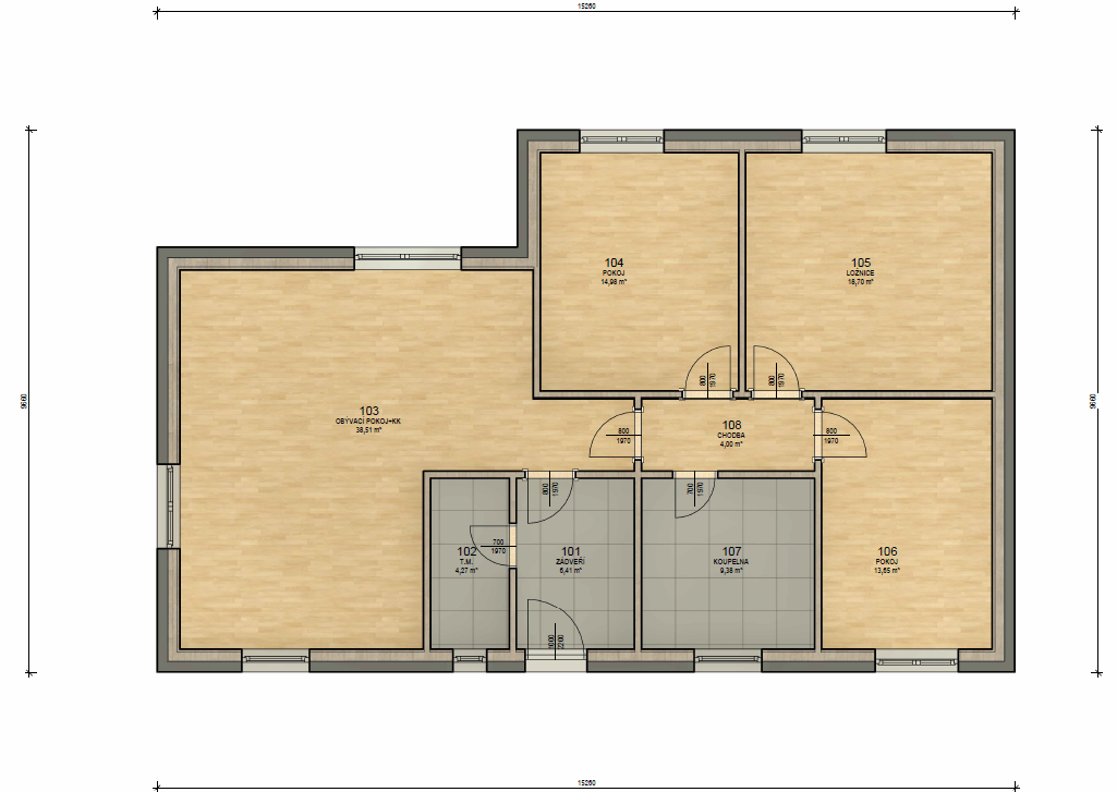 Plán domu BUNGALOV 111 + TERASA