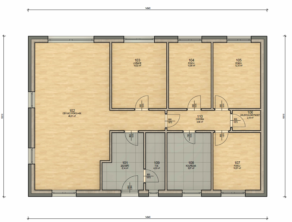Plán domu BUNGALOV 124