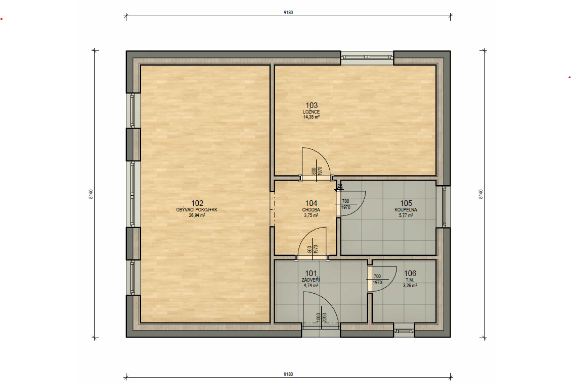 Plán domu BUNGALOV 60