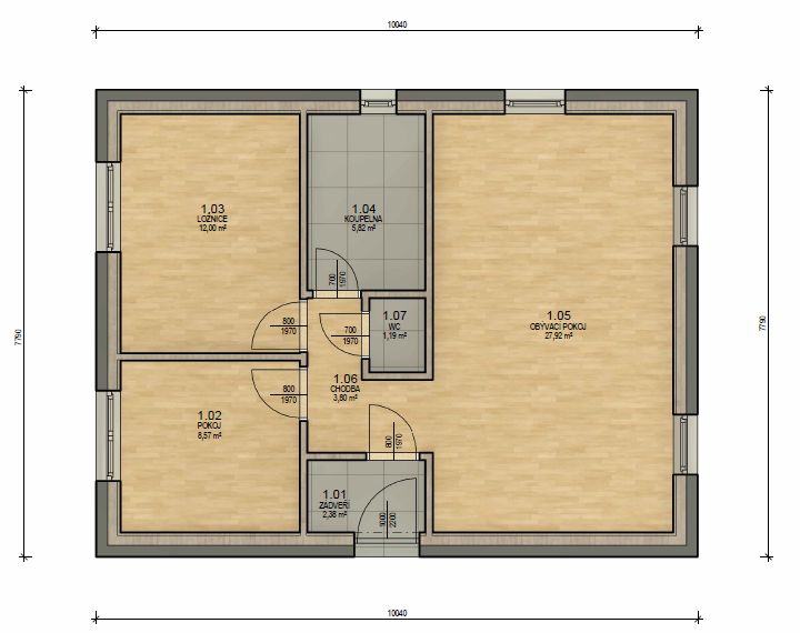 Plán domu BUNGALOV 62