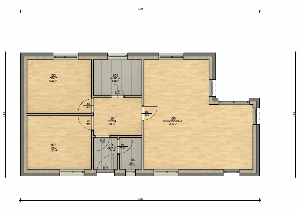 Plán domu BUNGALOV 80