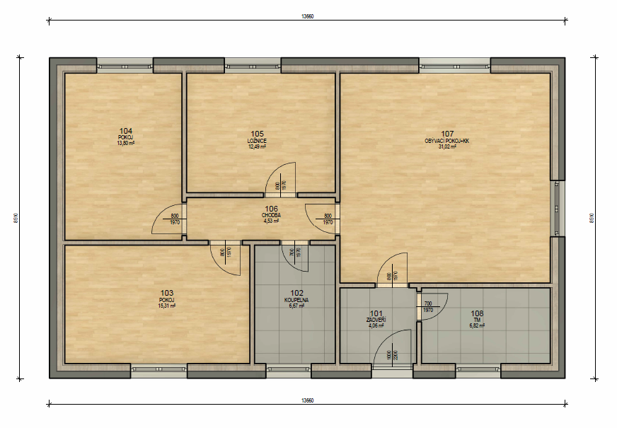 Plán domu BUNGALOV 95