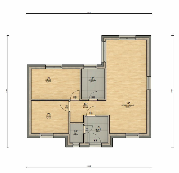 Plán domu BUNGALOV 71