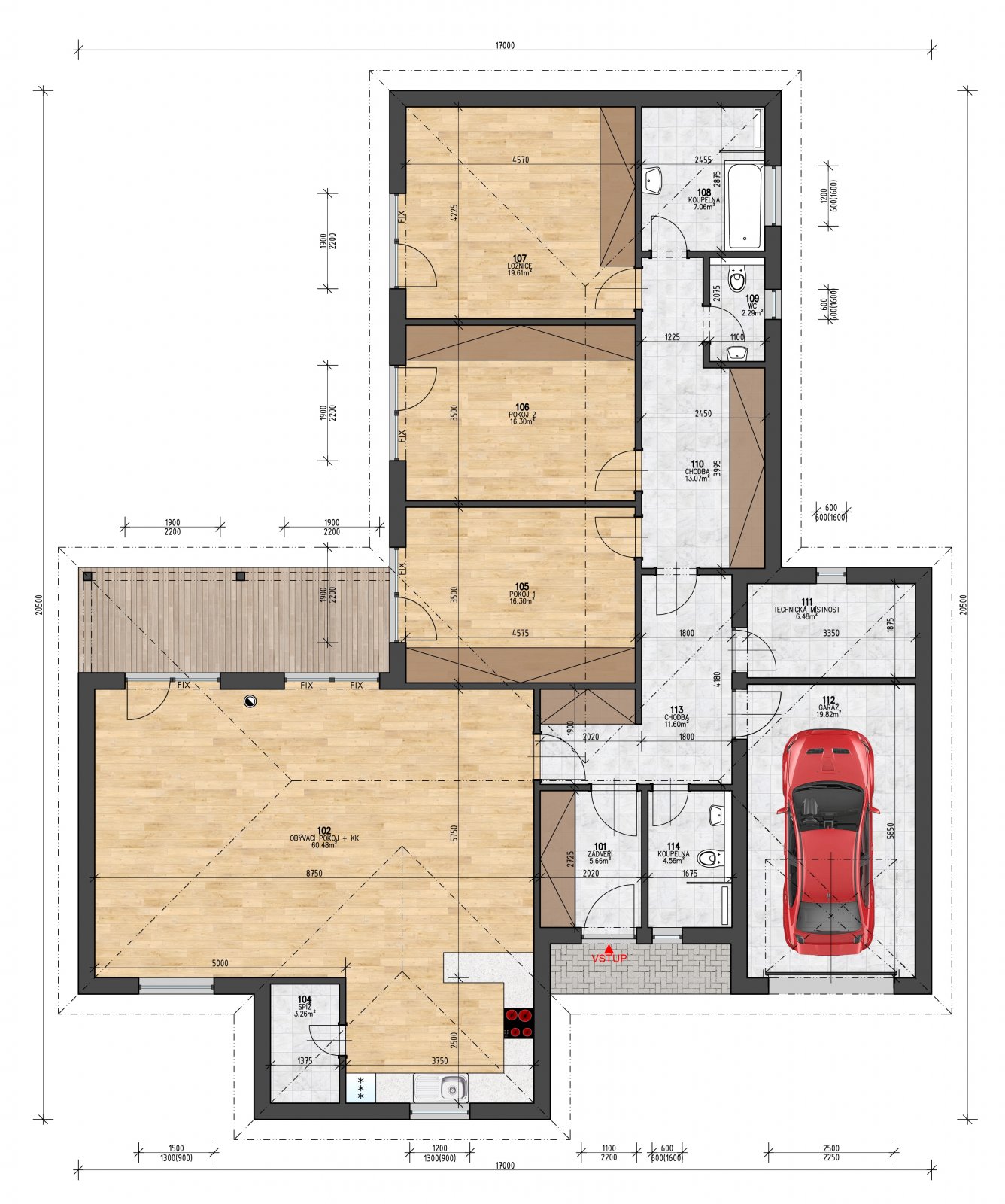 Plán domu BUNGALOV 186